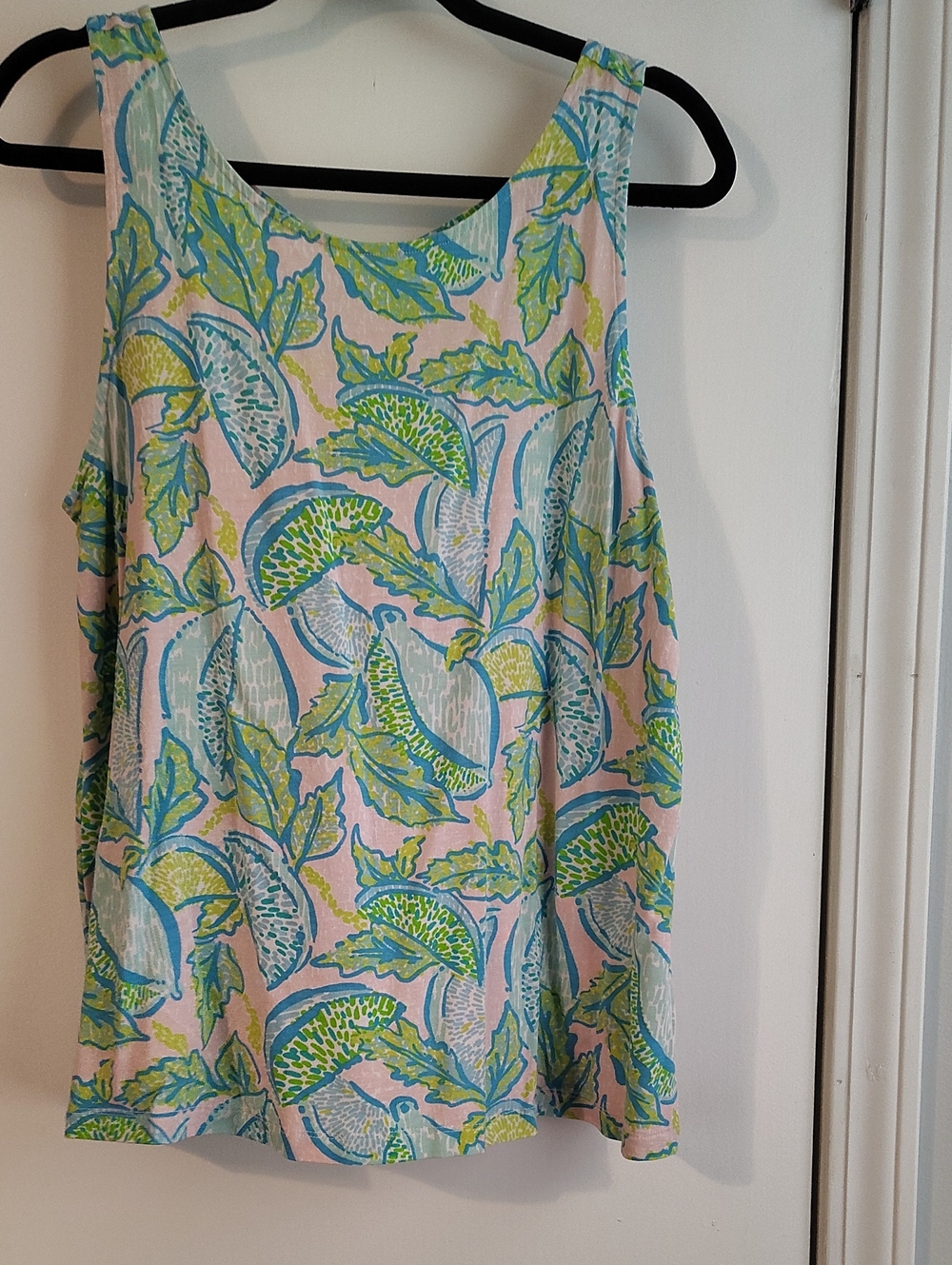 Lilly Pulitzer Blue and Green Floral Print Top
